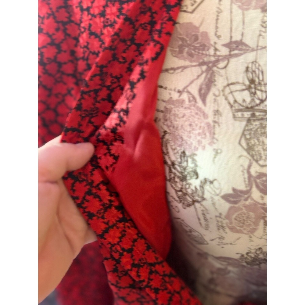 Vintage Anne Klein II 100% Silk Red one button Jacket Sz 10 Holiday party - Picture 5 of 9